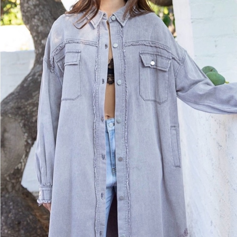 POL Oversized Denim Shacket
